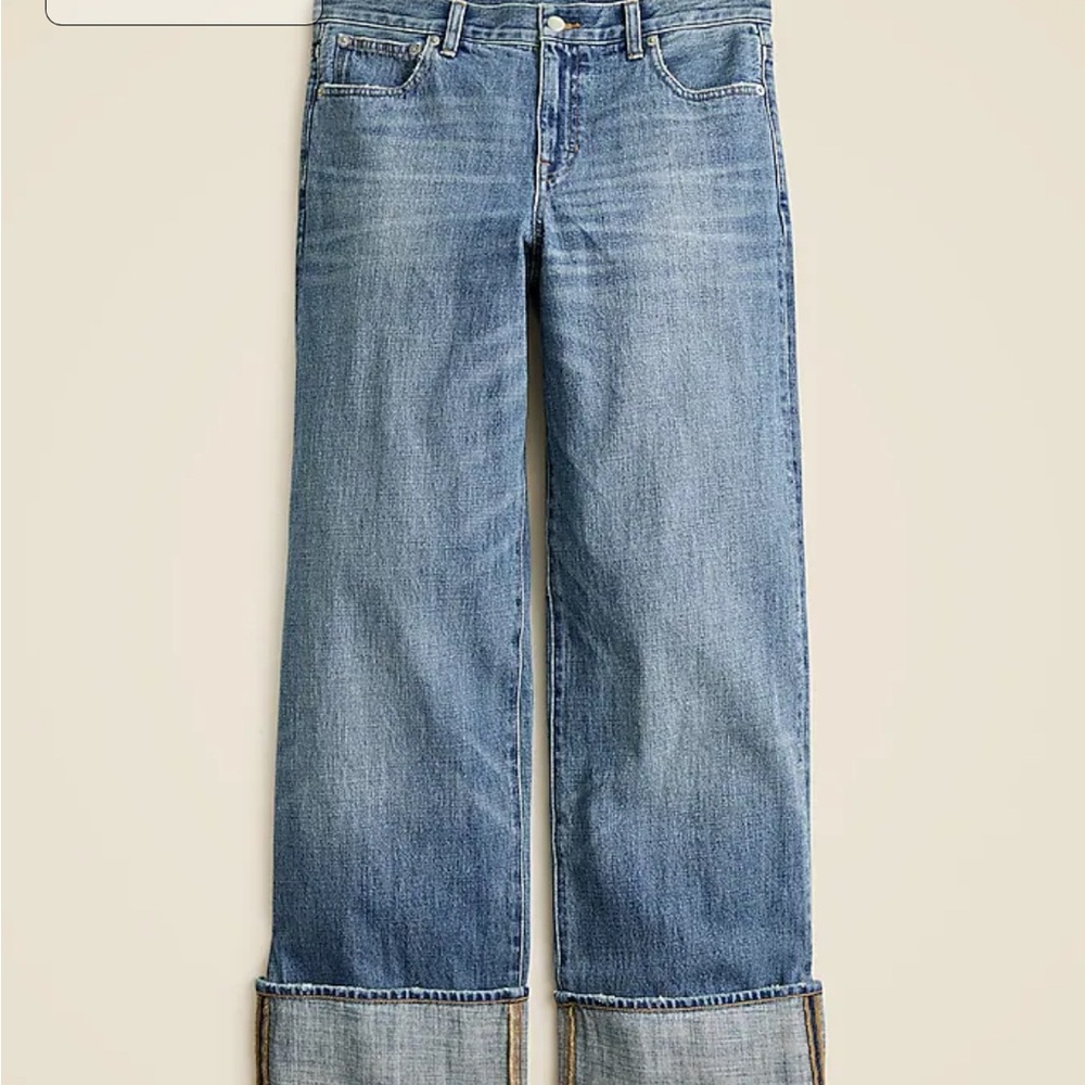 J. Crew Cuffed lower-rise wide-leg jean